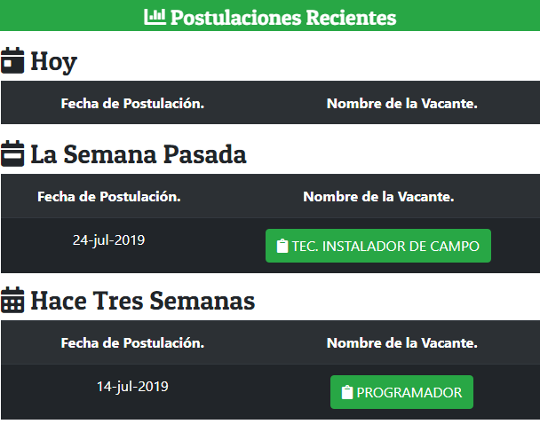 Pagina Principal Candidato con varias Postulaciones.