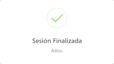 Mensaje de Alerta del cierre de la sesión actual.