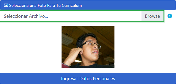 Vista Previa de la Foto para el Curriculum.