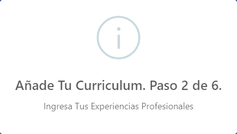 Mensaje de Alerta Indicando que es el paso 2 de 6.