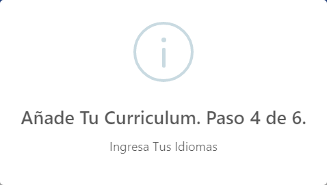 Mensaje de Alerta Indicando que es el paso 4 de 6.
