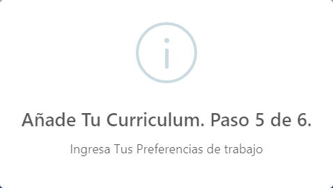 Mensaje de Alerta Indicando que es el paso 5 de 6.