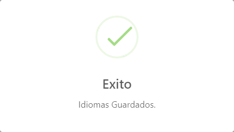Mensaje de Actualización de Idiomas.