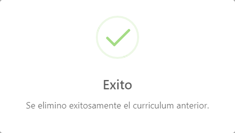 Mensaje de Actualización de Curriculum en PDF.