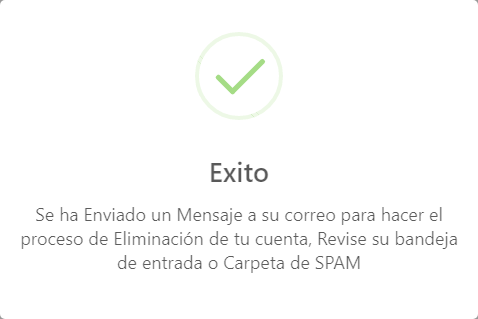 Mensaje de Alerta del envió del mensaje a su correo.