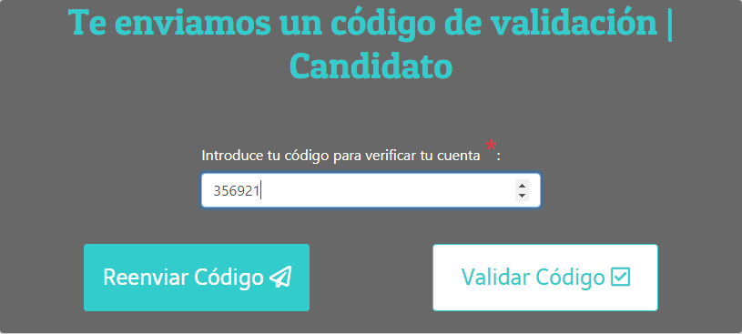 Ingreso de Código de Verificación